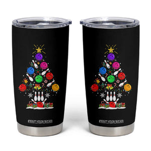 Funny Bowling Christmas Tree Lights Xmas Bowler Tumbler Cup TS11 Black Print Your Wear