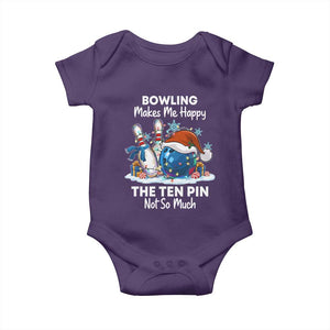 Funny Christmas Bowling Baby Onesie Bowling Makes Me Happy The Ten Pin Not So Much TS11 Purple Print Your Wear