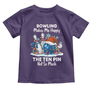 Funny Christmas Bowling Toddler T Shirt Bowling Makes Me Happy The Ten Pin Not So Much TS11 Purple Print Your Wear