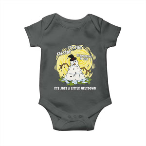 Funny It Is Fine I Am Fine Everything Is Fine Its Just A Little Meltdown Baby Onesie Christmas Snowman TS11 Dark Heather Print Your Wear