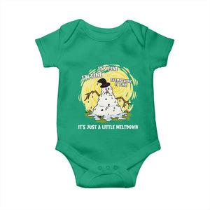 Funny It Is Fine I Am Fine Everything Is Fine Its Just A Little Meltdown Baby Onesie Christmas Snowman TS11 Irish Green Print Your Wear