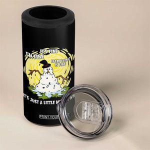 Funny It Is Fine I Am Fine Everything Is Fine Its Just A Little Meltdown 4 in 1 Can Cooler Tumbler Christmas Snowman - Print Your Wear