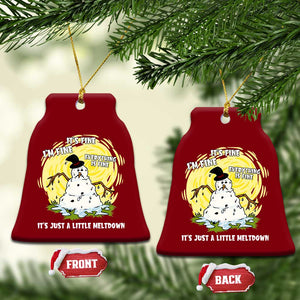 Funny It Is Fine I Am Fine Everything Is Fine Its Just A Little Meltdown Ceramic Ornament Christmas Snowman TS11 Print Your Wear