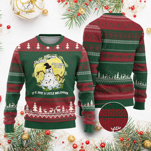 Funny It Is Fine I Am Fine Everything Is Fine Its Just A Little Meltdown Ugly Christmas Sweater Xmas Snowman TS11 Red Green Print Your Wear