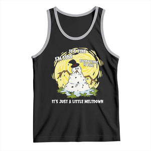 Funny It Is Fine I Am Fine Everything Is Fine Its Just A Little Meltdown Tank Top Christmas Snowman TS11 Black Athletic Heather Print Your Wear