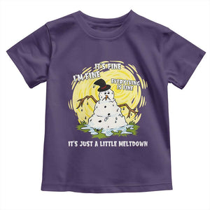 Funny It Is Fine I Am Fine Everything Is Fine Its Just A Little Meltdown Toddler T Shirt Christmas Snowman TS11 Purple Print Your Wear