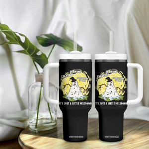 Funny It Is Fine I Am Fine Everything Is Fine Its Just A Little Meltdown Tumbler With Handle Christmas Snowman - Print Your Wear