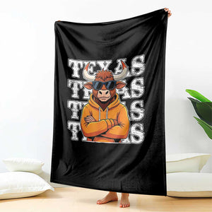 Texas Fan Throw Blanket Longhorns Cow Texas Pride Sport Lover TS11 Print Your Wear