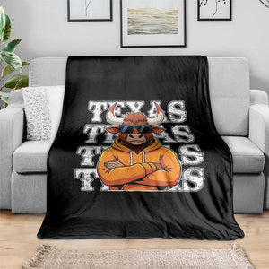 TFL Football Lover Throw Blanket Vintage Orange Cow Sunglasses Game Day TS11 Print Your Wear