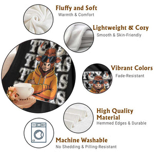 Texas Fan Throw Blanket Longhorns Cow Texas Pride Sport Lover TS11 Print Your Wear