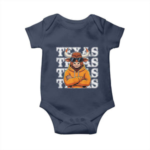 Texas Fan Baby Onesie Longhorns Cow Texas Pride Sport Lover TS11 Navy Print Your Wear