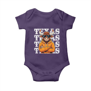 TFL Football Lover Baby Onesie Vintage Orange Cow Sunglasses Game Day TS11 Purple Print Your Wear