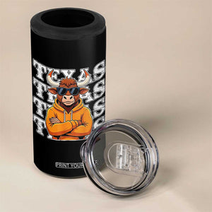 Texas Fan 4 in 1 Can Cooler Tumbler Longhorns Cow Texas Pride Sport Lover TS11 Print Your Wear