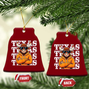 TFL Football Lover Ceramic Ornament Vintage Orange Cow Sunglasses Game Day TS11 Print Your Wear
