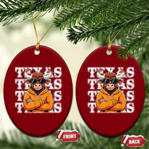 TFL Football Lover Ceramic Ornament Vintage Orange Cow Sunglasses Game Day TS11 Print Your Wear