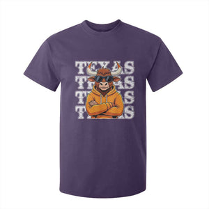 Texas Fan T Shirt For Kid Longhorns Cow Texas Pride Sport Lover TS11 Purple Print Your Wear