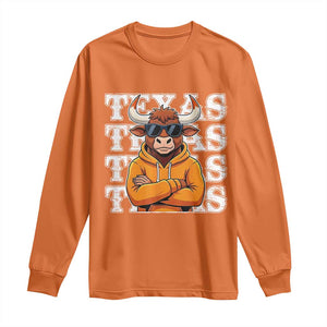 TFL Football Lover Long Sleeve Shirt Vintage Orange Cow Sunglasses Game Day TS11 Orange Print Your Wear