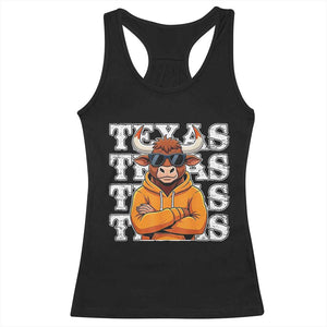 Texas Fan Racerback Tank Top Longhorns Cow Texas Pride Sport Lover TS11 Black Print Your Wear