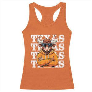 Texas Fan Racerback Tank Top Longhorns Cow Texas Pride Sport Lover TS11 Orange Print Your Wear