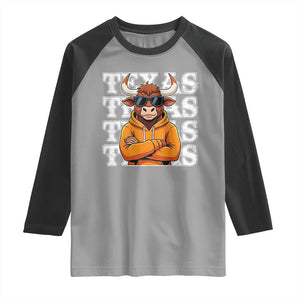 TFL Football Lover Raglan Shirt Vintage Orange Cow Sunglasses Game Day TS11 Sport Gray Black Print Your Wear