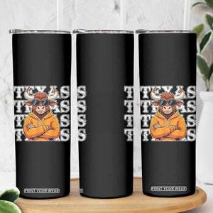 TFL Football Lover Skinny Tumbler Vintage Orange Cow Sunglasses Game Day TS11 Print Your Wear