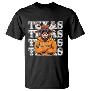 Texas Fan T Shirt Longhorns Cow Texas Pride Sport Lover TS11 Black Print Your Wear