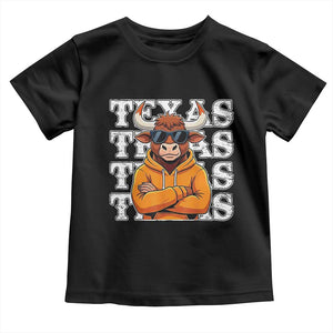 TFL Football Lover Toddler T Shirt Vintage Orange Cow Sunglasses Game Day TS11 Black Print Your Wear