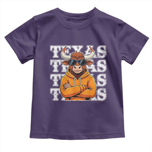 TFL Football Lover Toddler T Shirt Vintage Orange Cow Sunglasses Game Day TS11 Purple Print Your Wear
