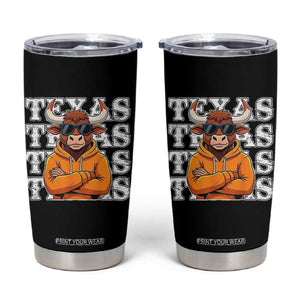 TFL Football Lover Tumbler Cup Vintage Orange Cow Sunglasses Game Day TS11 Black Print Your Wear