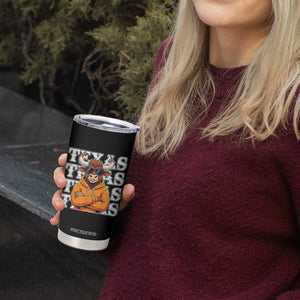 TFL Football Lover Tumbler Cup Vintage Orange Cow Sunglasses Game Day TS11 Print Your Wear