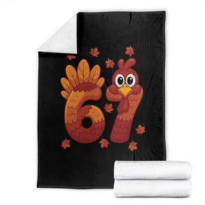 67 Thanksgiving Throw Blanket Funny Turkey Thanksgiving Six Seven Meme TS11 Black Print Your Wear