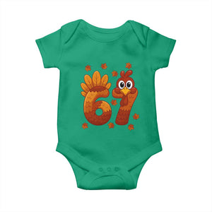 67 Thanksgiving Baby Onesie Funny Turkey Thanksgiving Six Seven Meme TS11 Irish Green Print Your Wear