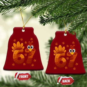 67 Thanksgiving Ceramic Ornament Funny Turkey Thanksgiving Six Seven Meme TS11 Print Your Wear