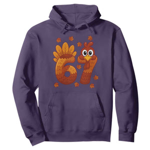 67 Thanksgiving Hoodie Funny Turkey Thanksgiving Six Seven Meme TS11 Purple Print Your Wear