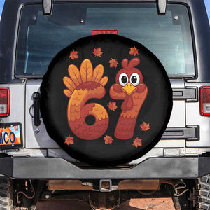 67 Thanksgiving Spare Tire Cover Funny Turkey Thanksgiving Six Seven Meme TS11 No hole Black Print Your Wear