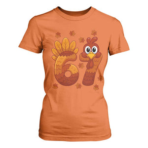 67 Thanksgiving T Shirt For Women Funny Turkey Thanksgiving Six Seven Meme TS11 Orange Print Your Wear
