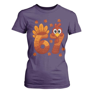 67 Thanksgiving T Shirt For Women Funny Turkey Thanksgiving Six Seven Meme TS11 Purple Print Your Wear