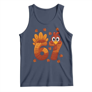 67 Thanksgiving Tank Top Funny Turkey Thanksgiving Six Seven Meme TS11 Navy Print Your Wear