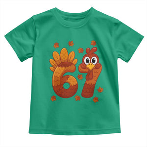 67 Thanksgiving Toddler T Shirt Funny Turkey Thanksgiving Six Seven Meme TS11 Irish Green Print Your Wear