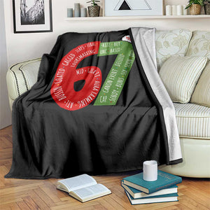 Personalized 67 Christmas Throw Blanket Custom Text Rizz Aura Farming Six Seven Meme Gen Alpha TS11 Print Your Wear