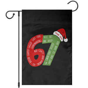 Personalized 67 Christmas Garden Flag Custom Text Rizz Aura Farming Six Seven Meme Gen Alpha TS11 Black Print Your Wear