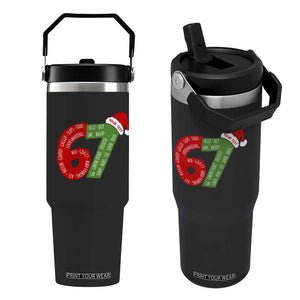 Personalized 67 Christmas Flip Straw Tumbler Custom Text Rizz Aura Farming Six Seven Meme Gen Alpha TS11 One Size: 30 oz Black Print Your Wear