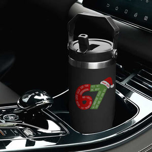 Personalized 67 Christmas Flip Straw Tumbler Custom Text Rizz Aura Farming Six Seven Meme Gen Alpha TS11 Print Your Wear