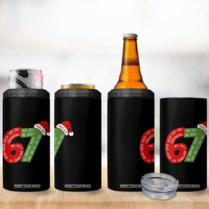 Personalized 67 Christmas 4 in 1 Can Cooler Tumbler Custom Text Rizz Aura Farming Six Seven Meme Gen Alpha TS11 Print Your Wear