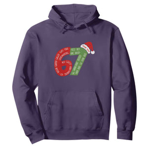 Personalized 67 Christmas Hoodie Custom Text Rizz Aura Farming Six Seven Meme Gen Alpha TS11 Purple Print Your Wear