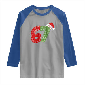Personalized 67 Christmas Raglan Shirt Custom Text Rizz Aura Farming Six Seven Meme Gen Alpha TS11 Sport Gray Royal Print Your Wear
