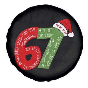 Personalized 67 Christmas Spare Tire Cover Custom Text Rizz Aura Farming Six Seven Meme Gen Alpha TS11 Print Your Wear