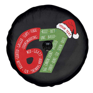 Personalized 67 Christmas Spare Tire Cover Custom Text Rizz Aura Farming Six Seven Meme Gen Alpha TS11 Print Your Wear