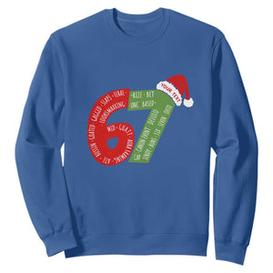 Personalized 67 Christmas Sweatshirt Custom Text Rizz Aura Farming Six Seven Meme Gen Alpha TS11 Royal Blue Print Your Wear