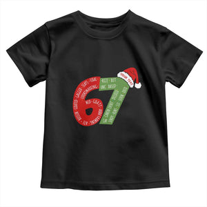 Personalized 67 Christmas Toddler T Shirt Custom Text Rizz Aura Farming Six Seven Meme Gen Alpha TS11 Black Print Your Wear